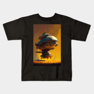 Retro Sci-Fi Spaceship Kids T-Shirt